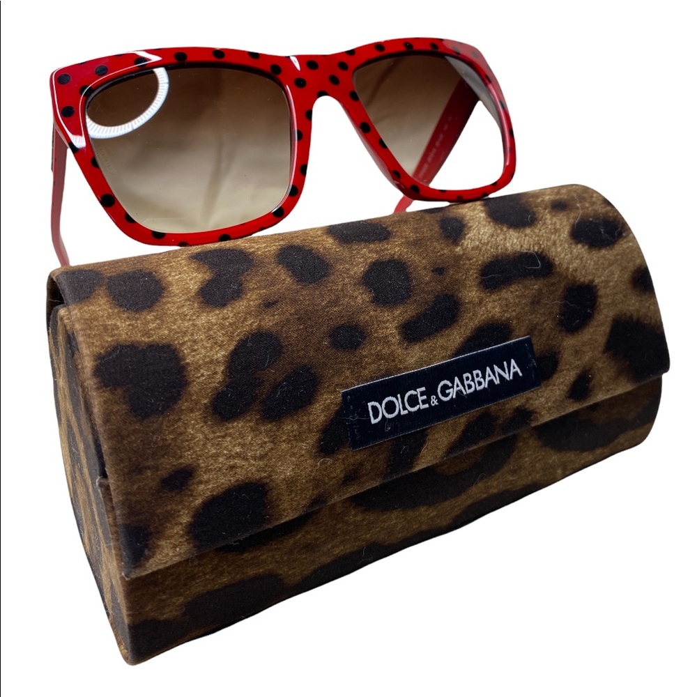 Dolce and Gabbana Red w/ Black Polka Dot Sunglasses